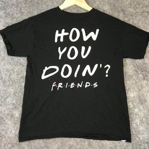 FRIENDS T Shirt XL 14 16 Girls Black Crew Neck Short Sleeve Graphic How You Doin